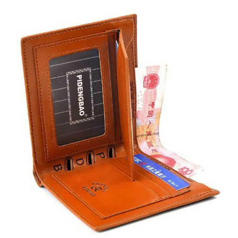 Super Deal Men Wallet Leather Vintage Purses Money Bag Credit Card Holders Dollar Bill Wallet 2
