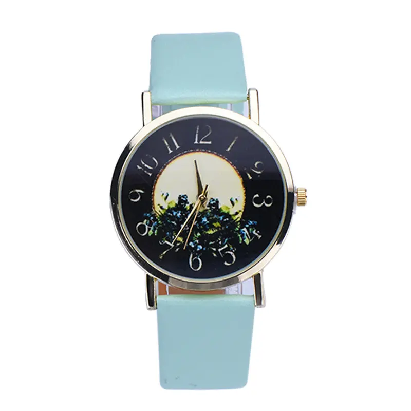 Super Deal Rural Style Women Watch Casual Lady Leather Dress Watches Printed Girl's Bracelet Gift Hour Montre 3