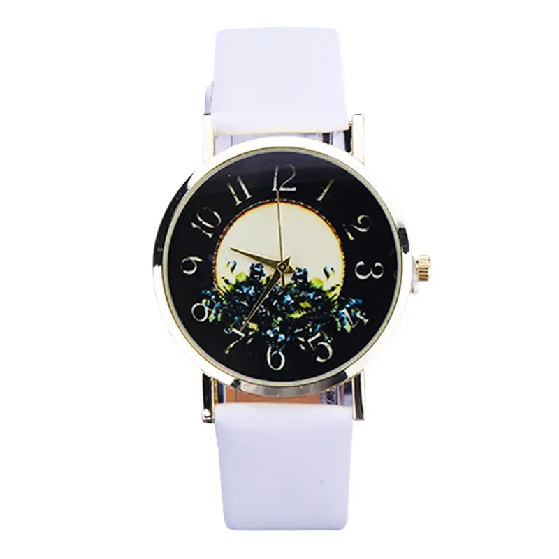 Super Deal Rural Style Women Watch Casual Lady Leather Dress Watches Printed Girl's Bracelet Gift Hour Montre 5