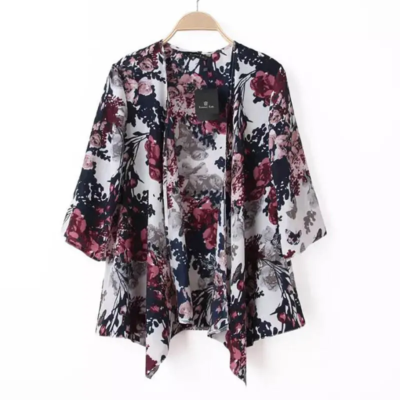Super Deal Sexy Tops Women's Printed Chiffon Kimono Outwear Casual Tops Party Slim Clothes 3