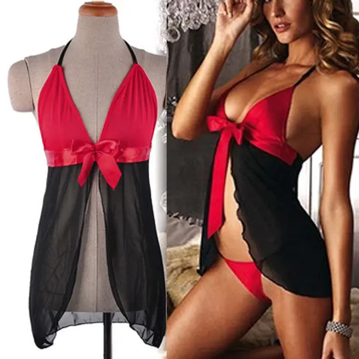 Super Deal Women Sexy Lingerie Sheer Babydoll Sleepwear Super Girl Night Dress Trendy Underwear Exotic Apparel 2