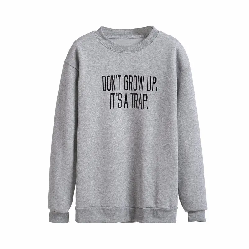 Super Deals Hoodies Women Letter Printing Long Sleeve Round Neck Sweatshirt Shirt Top Sudaderas Mujer Black/Gray/Pink Feida 8