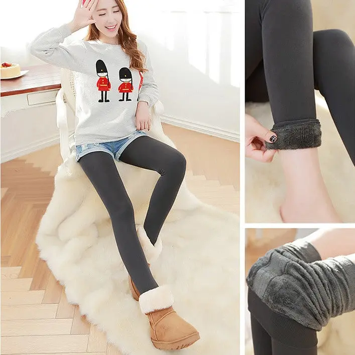Super Elastic Thickening Velvet Leggings Trouserswarmcasual Knitted Cashmere Leggings Pants 2