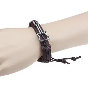 Super Neutral Cool Classic Men Boys Cool Bracelet Guitar Charms Tribe Leather Punk Bracelet Jewelry 4
