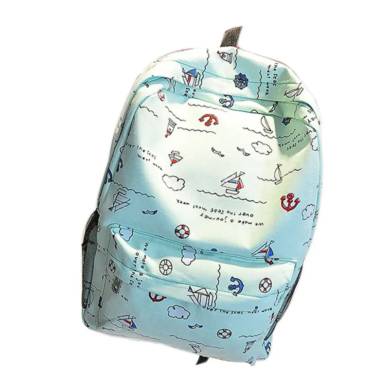 Super Quality Doubleshoulder Bag Students Canvas Backpack School Rucksacks For Girls Women Smile 3