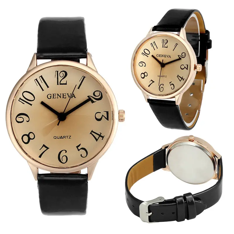 Super Sale Women Watches Top Geneva Quartz Watch Leather Women Montre Casual Relogio Feminino Reloj Hombre 1