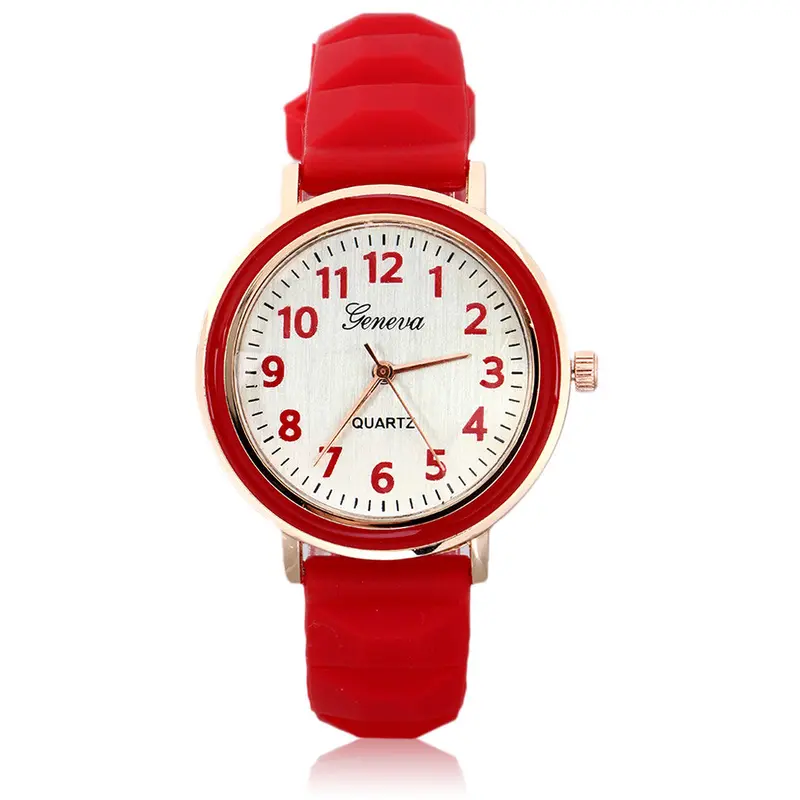 Super Soft Geneva Sports Watch Jelly Candy Color Silicone Strap Leisure Watch 1