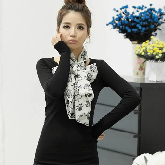 Superb Superb Long Wrap Women's Shawl Skull Crown Chiffon Scarf Scarves & Feida Feida 2
