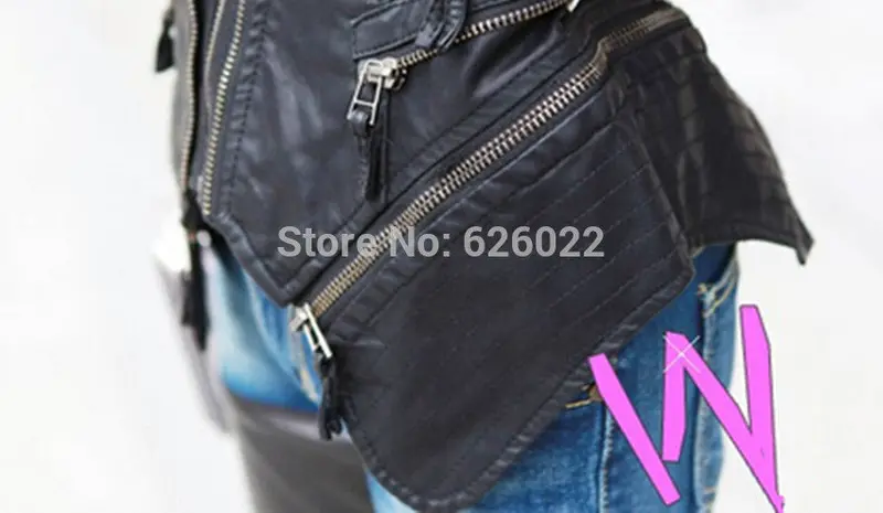 Supper ~ Women Spliced Snake Pattern Shrug Shoulder Pads Double Lapels Zipper Exposed Asymmetric Faux Leather Biker Jacket Coat 7