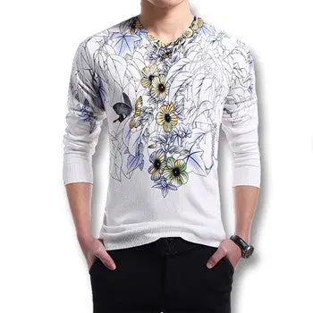 Sweaters And Pullovers Casual Slim Fit Large Size Long Sleeved Knitted Wool Floral Sweaters Pullovers 1