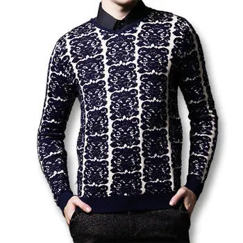 Sweaters And Pullovers Casual Slim Fit Large Size Long Sleeved V Neck Floral Pullovers Sweaters 1