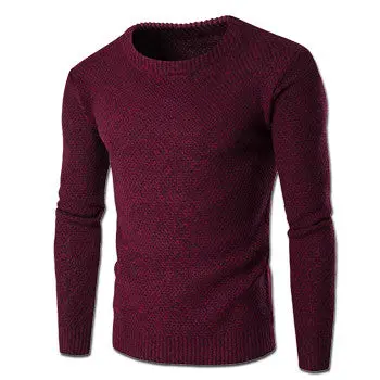 Sweaters And Pullovers Hombre Casual Slim Fit Long Sleeved O Neck Knitted Sweater Outwear Clothing 1