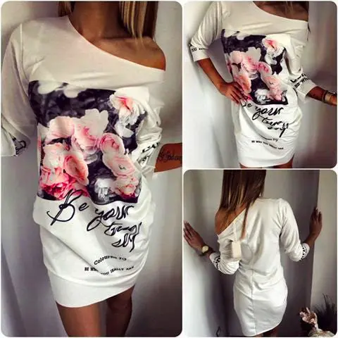 Sweet Dress Sale Clothing For Women Style Floral Print Mini Casual Street Dress Feida 2