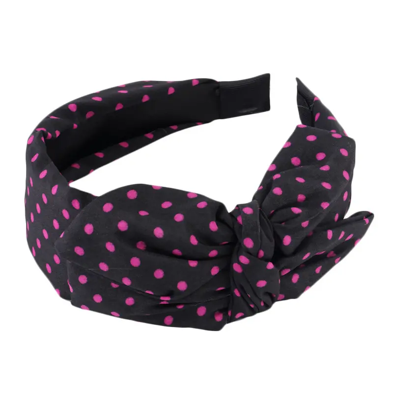 Sweet Lady Girls Cute Floralpolka Dotsstripe Bow Ribbon Headband Bowknot Hairbands Vintage Head Accessory 1