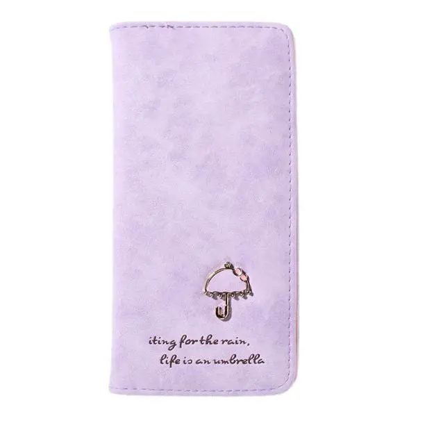 Sweet Umbrella Ladies Wallet Long Purse 12 Cards Holder Protector 7 Colors Fashion New Wallets Purses 2