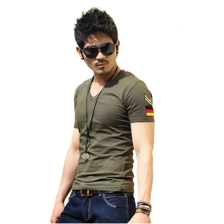 T-Shirt Clothes Men's Korean Naval Insignia Casual Shirt Clothing Feida 1