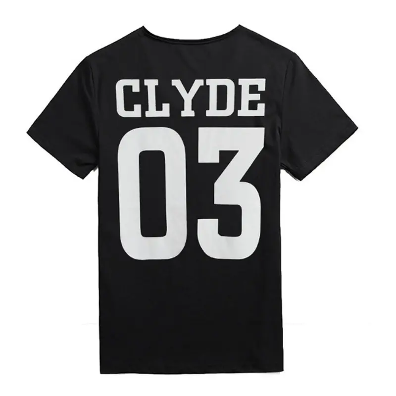 T-Shirt Men Clyde 03 Bonnie 03 Letter Print Street Style Couple T-Shirt Top Blouse Shirt For Tops 1