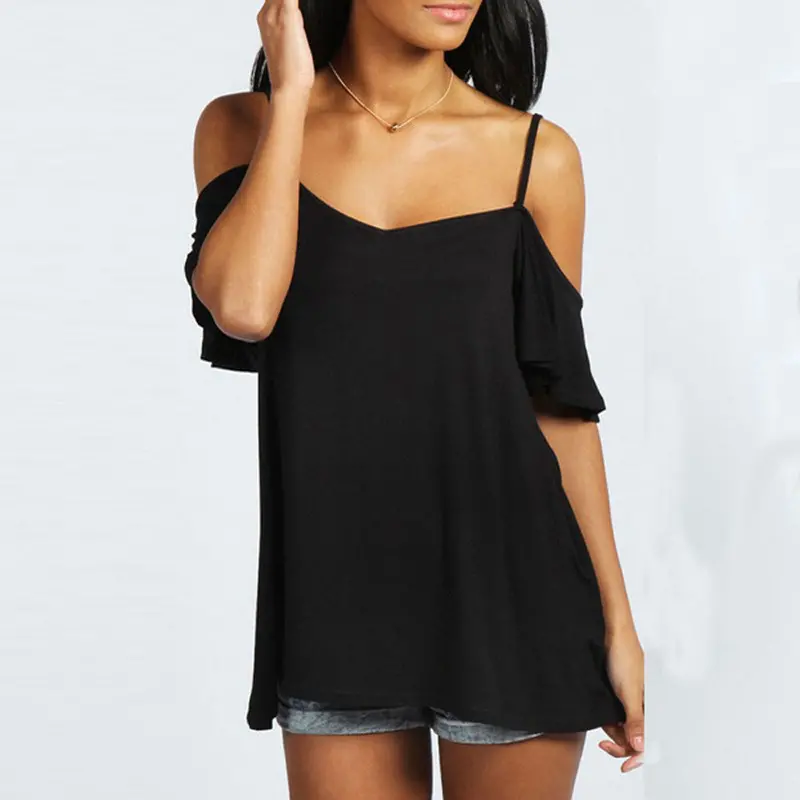 T Shirt Sexy Women Slash Neck Short Sleeve Tops Off Shoulder Casual Solid Top Tees Blusas Plus Size 1
