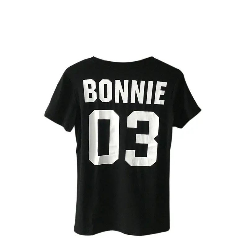 T-Shirt Women Bonnie 03 Men Clyde 03 Letter Street Style Print Couple T-Shirt Top Shirt For Tops 1