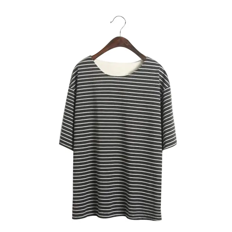 T Shirtall-Match Basic Tee Shirt Femmetop Young Girl Stripe Loose Half Sleeve T-Shirts 1