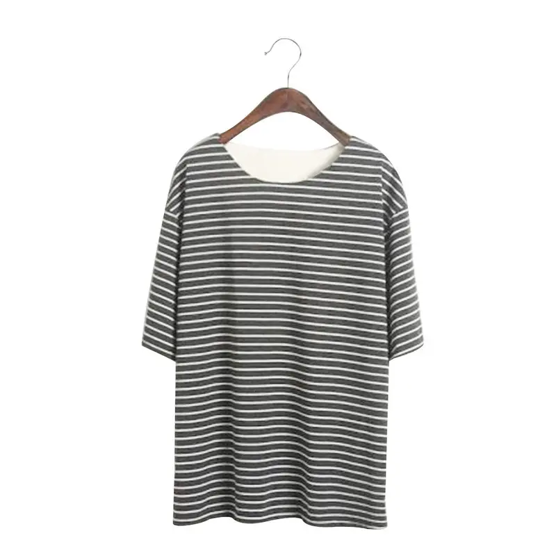 T Shirtall-Match Basic Tee Shirt Femmetop Young Girl Stripe Loose Half Sleeve T-Shirts 2