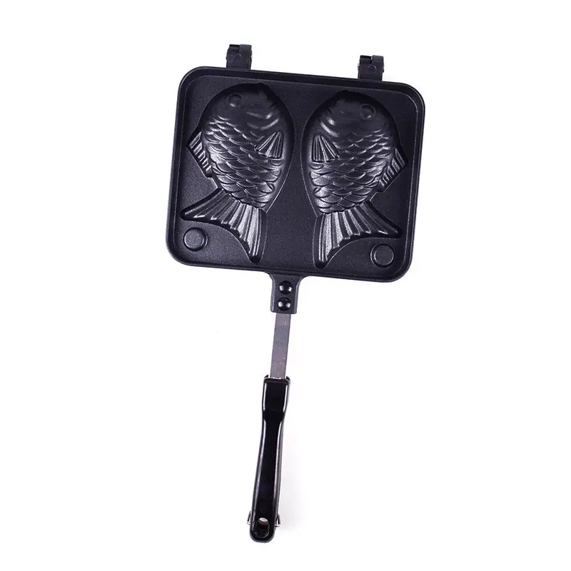 Taiyaki Japanese Fish-Shaped Waffle Pan Maker 2 Cast Home Cooking Food Bar Tool42033 1