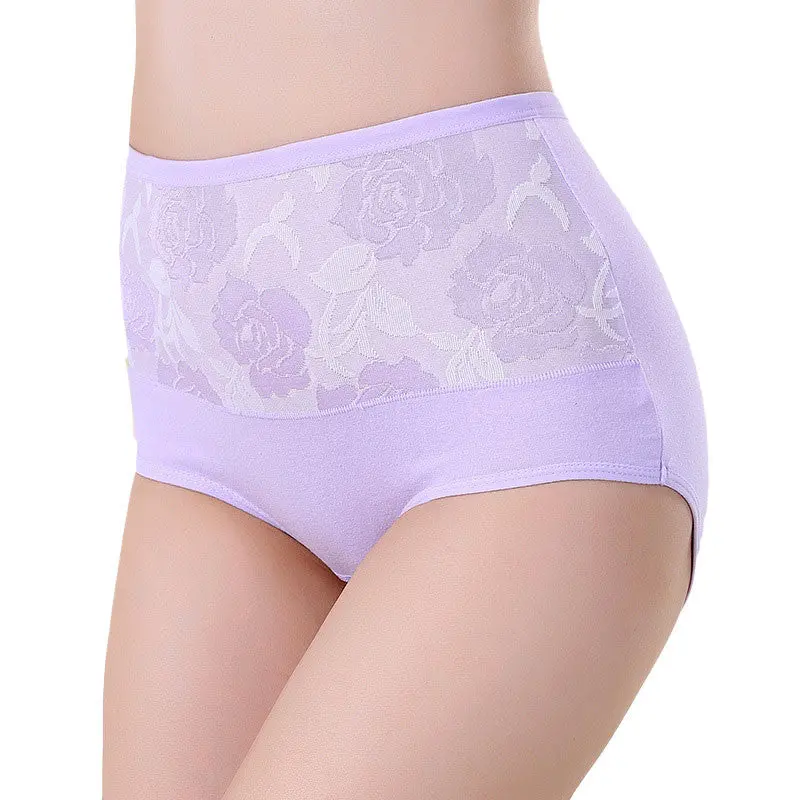 Tanga Underwear Women Sexy High Waist Panties Women's Health Beauty Cotton Blend Briefs String Plus Size 10