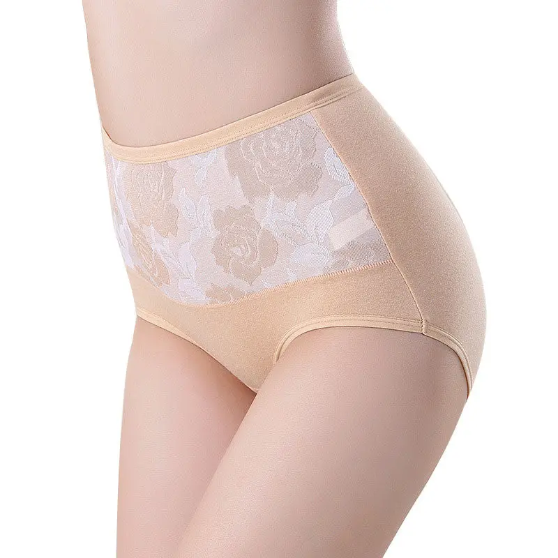 Tanga Underwear Women Sexy High Waist Panties Women's Health Beauty Cotton Blend Briefs String Plus Size 7