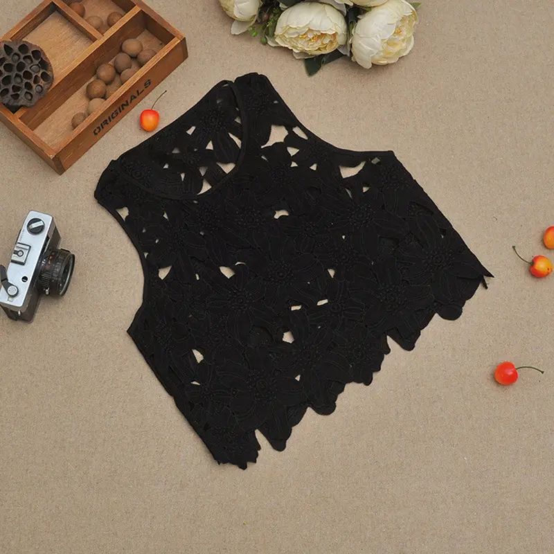 Tank Tops Design Hollow Lace Vest Crop Tops Women's Tank Top Stretch Women's Tanks Flower Print Beach Shirt 6
