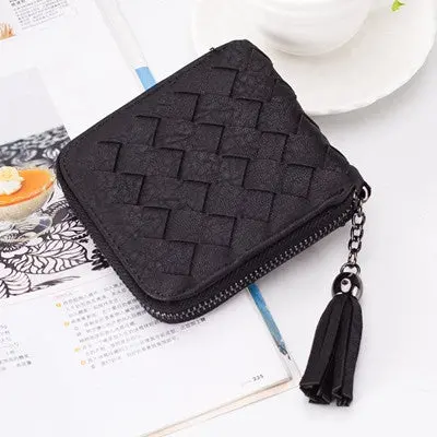 Tassel Weave Design Women's Purse Women Wallets Short Wallets Women Handbag Gift Cards Coin Purse Wallet 1