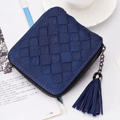 Tassel Weave Design Women's Purse Women Wallets Short Wallets Women Handbag Gift Cards Coin Purse Wallet 2