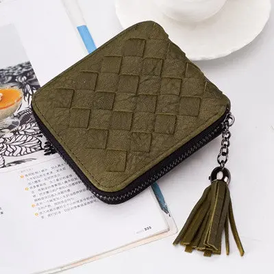 Tassel Weave Design Women's Purse Women Wallets Short Wallets Women Handbag Gift Cards Coin Purse Wallet 3