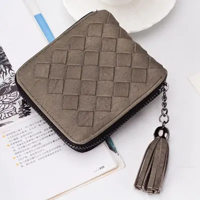 Tassel Weave Design Women's Purse Women Wallets Short Wallets Women Handbag Gift Cards Coin Purse Wallet 4