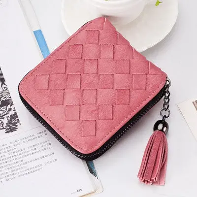 Tassel Weave Design Women's Purse Women Wallets Short Wallets Women Handbag Gift Cards Coin Purse Wallet 5