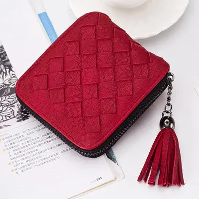 Tassel Weave Design Women's Purse Women Wallets Short Wallets Women Handbag Gift Cards Coin Purse Wallet 6
