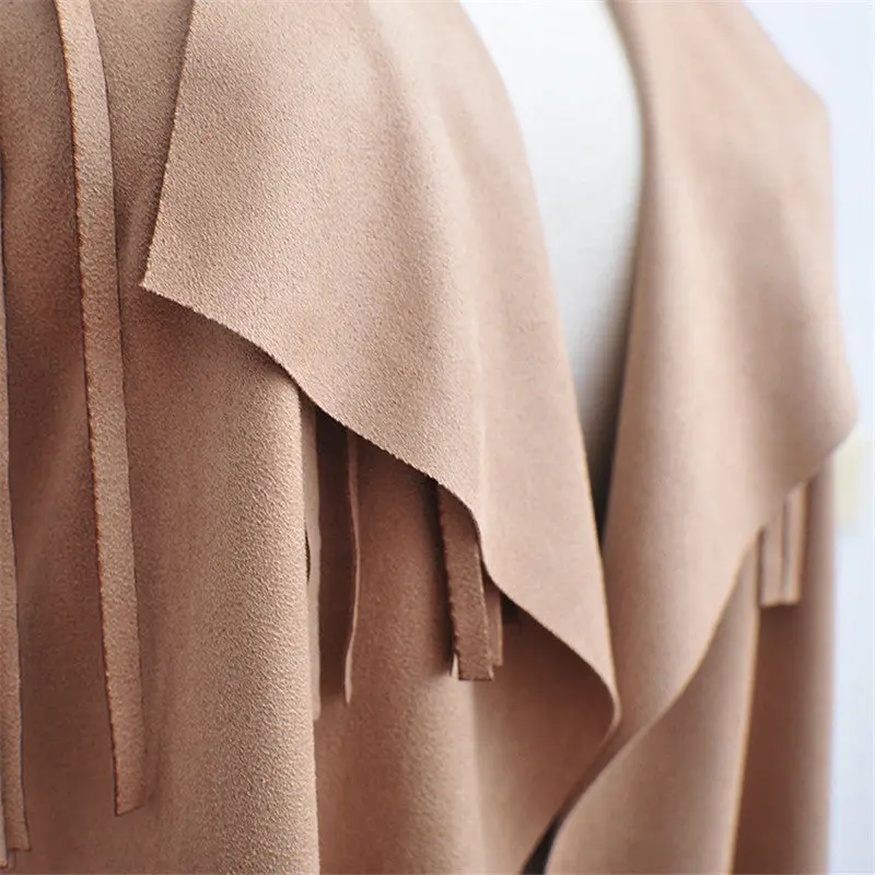 Tassel Women Jacket Slim Short Women Coats And Jackets Vintage Faux Sueded Fringe Coat Women 10
