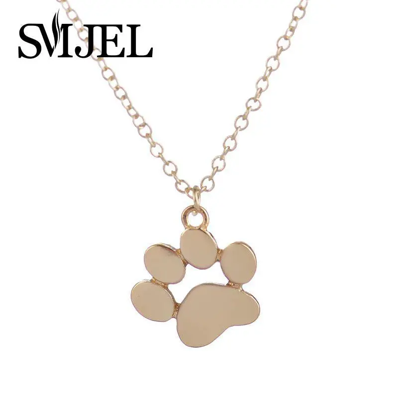 Tassut Cat Dog Paw Print Animal Necklace Pug Pendant Long Cute Delicate Statet Necklace N191 1