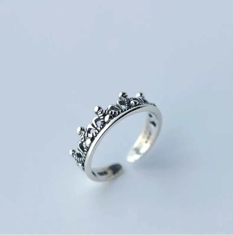 Thai Silver Jewelry Crown Rings Adjustable Party Gift Syjz015 1