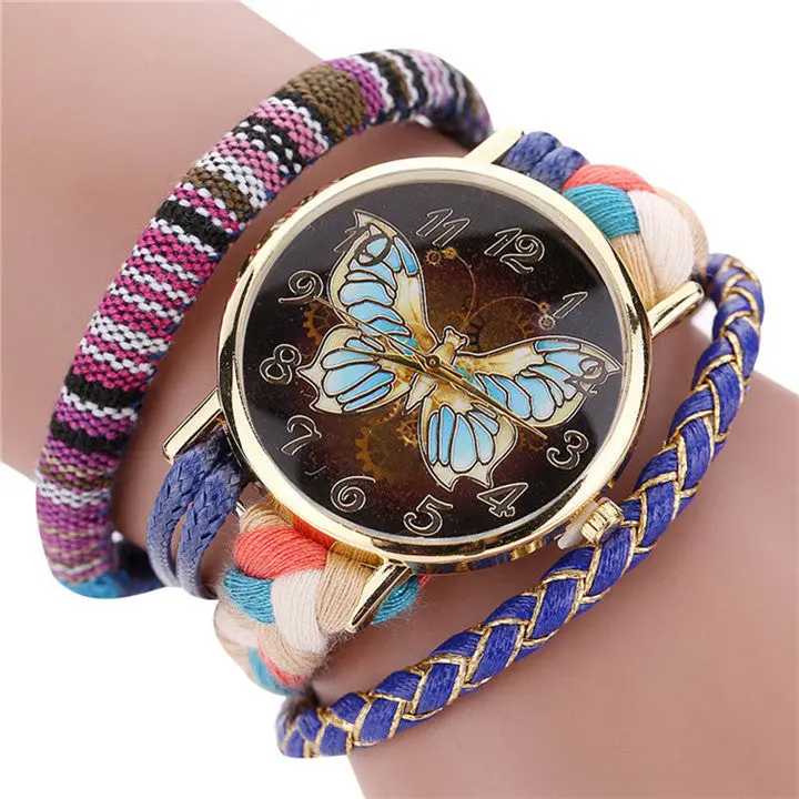 The Sleek Stylish And Chic Knit Women Sport Watches Bracelet Butterfly Watch Ladies Decorative Relogio Feminino Feida 1