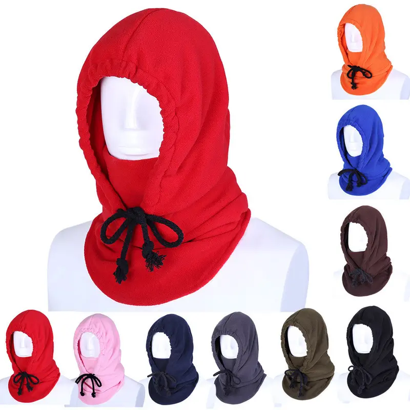 Thicker Fleece Warm Wind Protection Face Mask Scarf Hat 1
