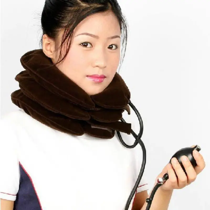 Three Layers Neck Traction Collar Relief Cervical Traction Device Massager Pillow 1