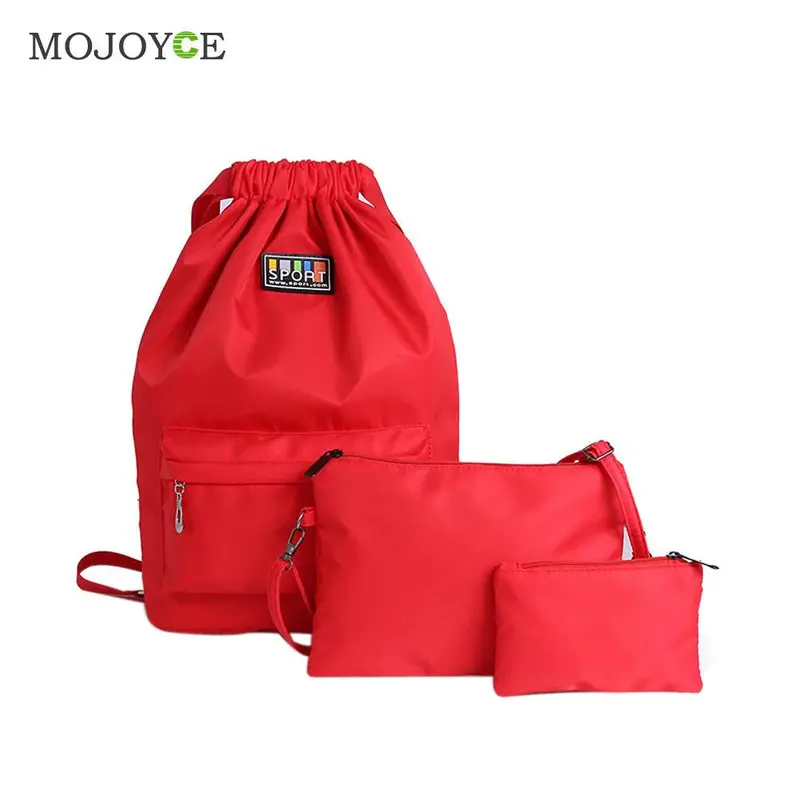 Three-Piece Nylon Women Backpack Mochilas Draw Cord Travel Bag Leisure Mochila School Bags For Teenagers Mochila Feminina 1