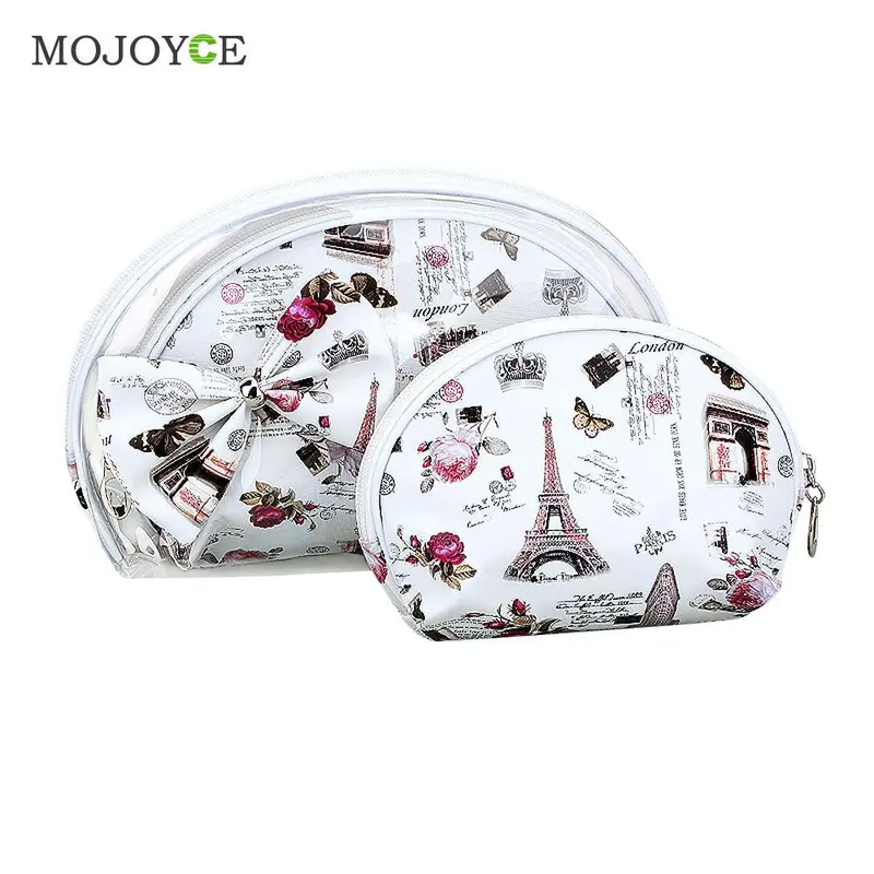 Three-Piece Transparent Thicken Pvc Waterproof Cosmetic Bag Package Make Up Bag Organizer Makeup Case Travel Cosmetic Bag 2