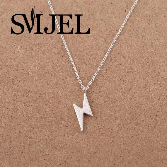 Thunder Jewelry Gold Plated Lightening Bolt Pendants Necklaces Lightning Necklace N122 1