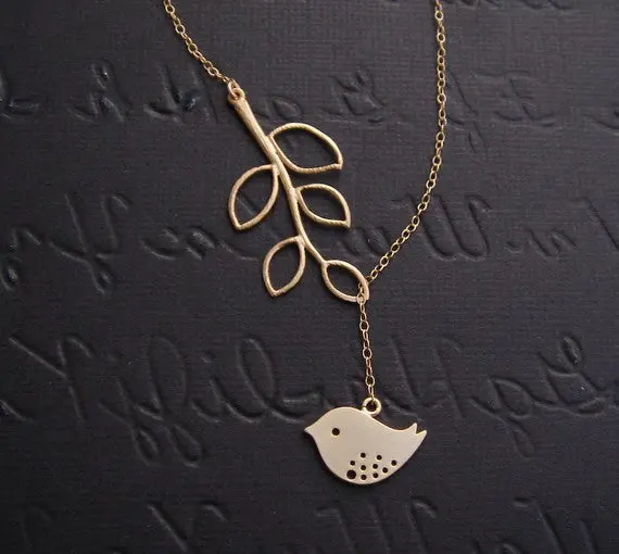 Tiny Bird And Leaf Necklaces Delicate Animal Pendant Necklaces Party Gifts 10Pcs-N028 2