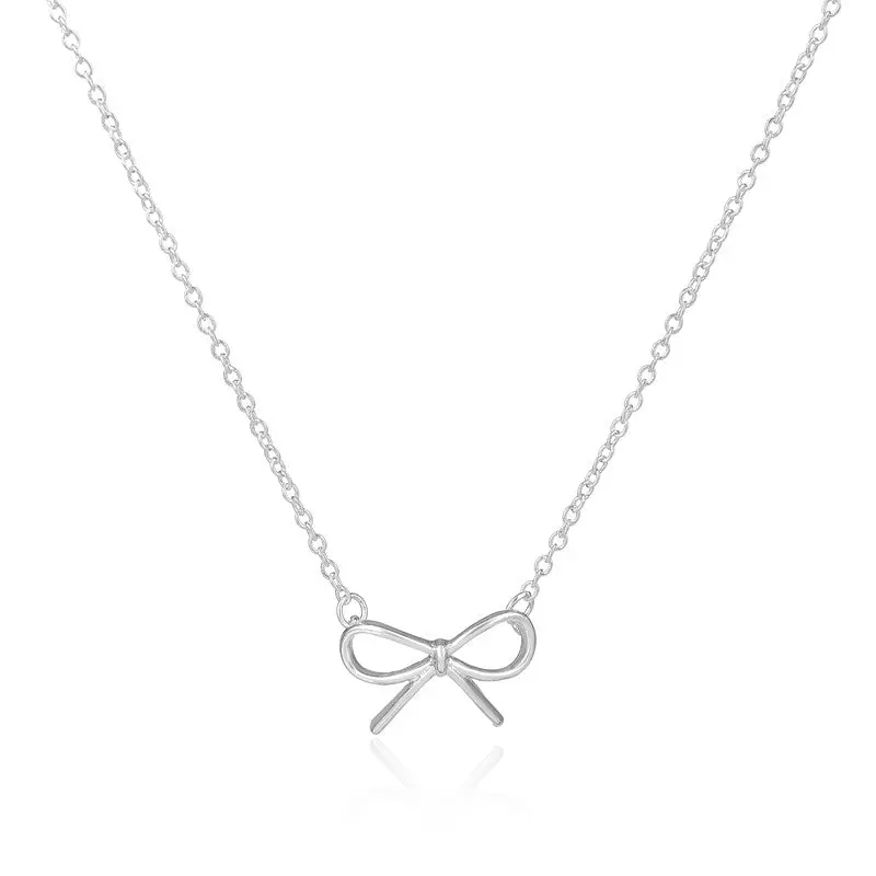 Tiny Bowknot Necklaces Tie The Knot Necklaces 10Pcs-N001 1