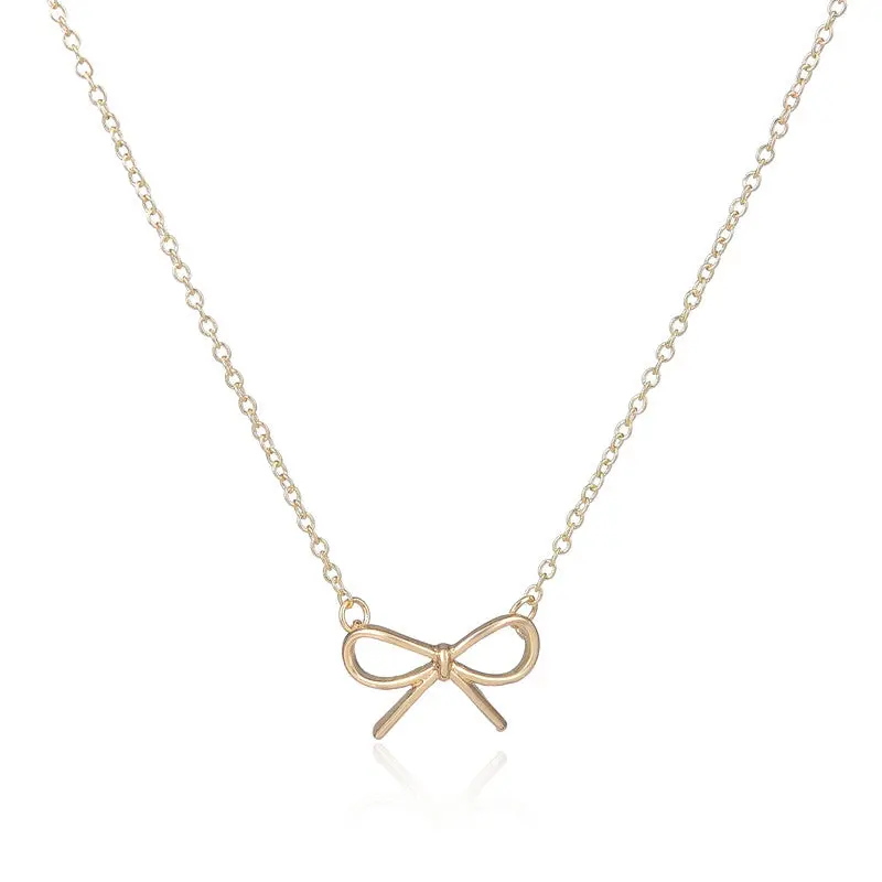 Tiny Bowknot Necklaces Tie The Knot Necklaces 10Pcs-N001 2