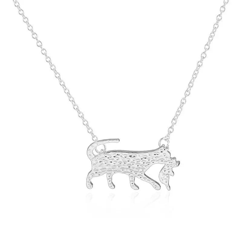 Tiny Cat Holding Her Baby Pendnats Necklaces Cat Mother's Love Necklace Bridesmaid Gift N179 2