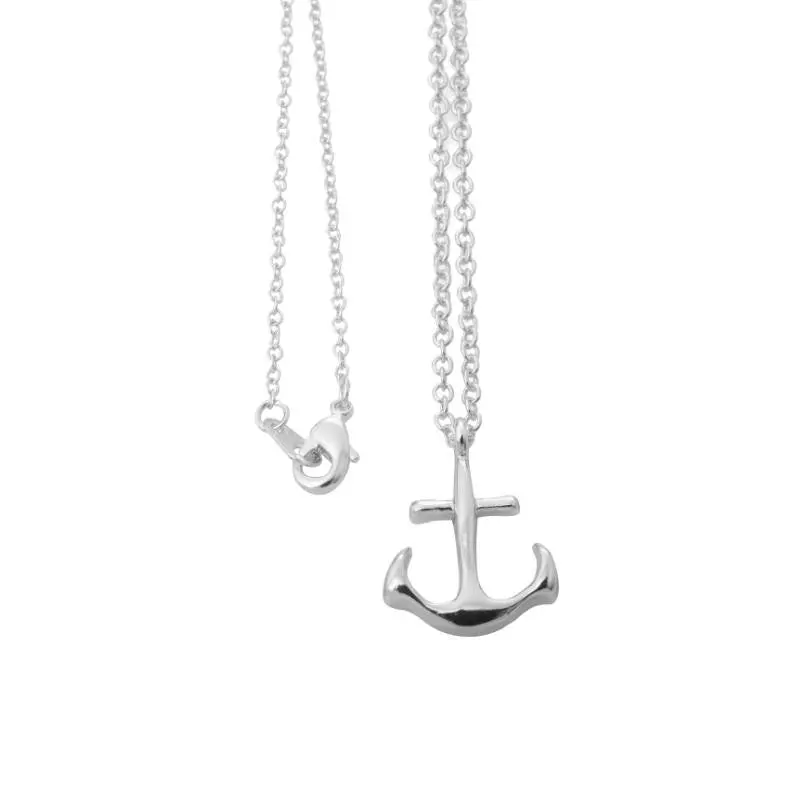 Tiny Gold Anchor Necklaces Minimalist Anchor Pendantnecklace Girl 10Pcs-N025 1