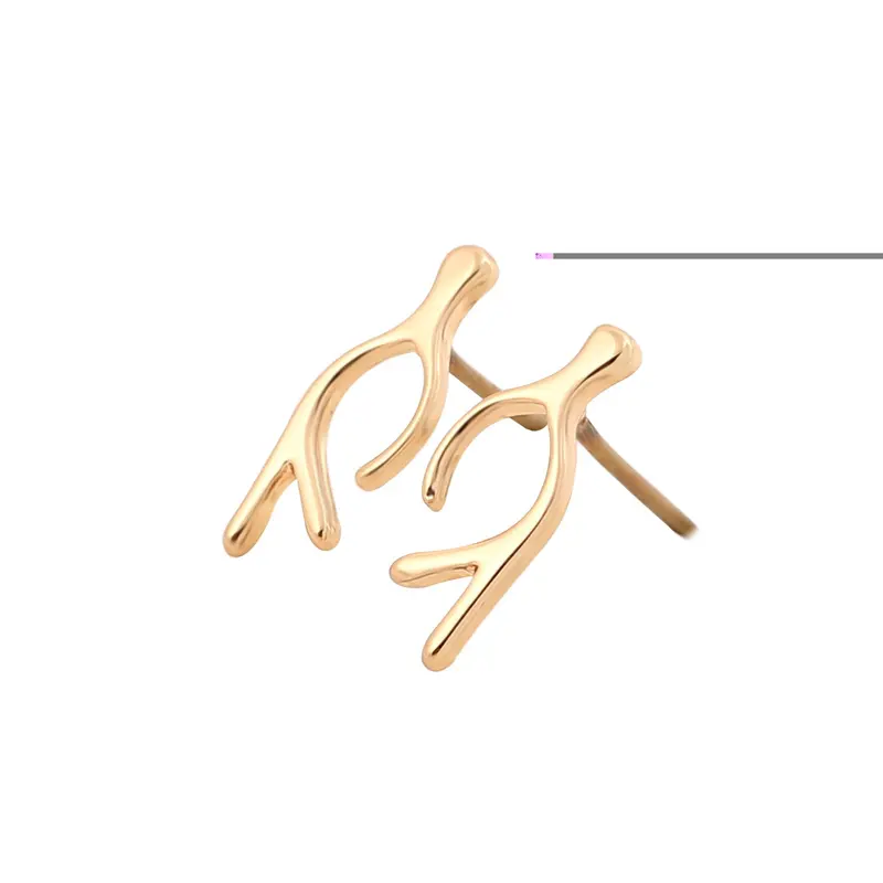Tiny Gold Antler Stud Earrings Cute Deer Horn Earrings Gifts Christmas Gifts S116 1
